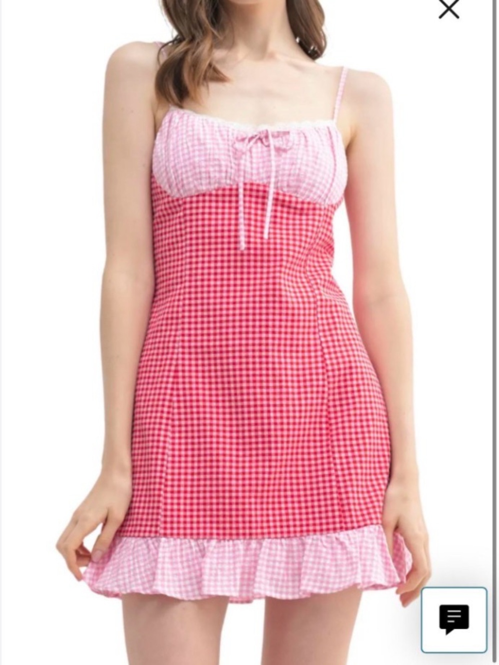Brand New Lush Pink and White Gingham Mini Dress